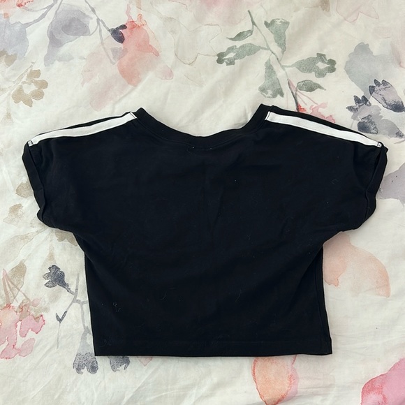 Garage Women’s Cropped Shoulder Stripe Tee - Picture 2 of 3